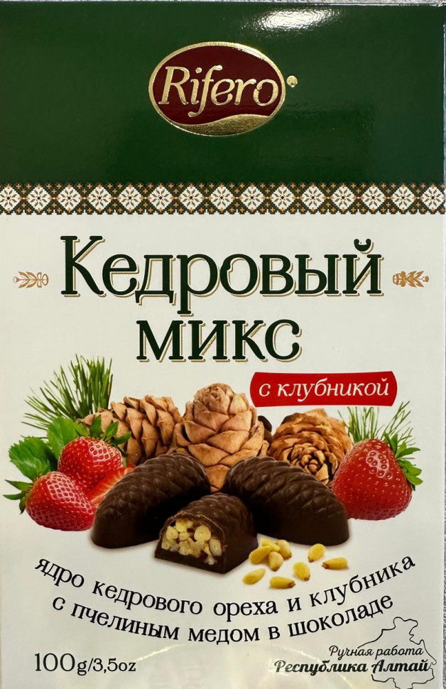  Риф и ко Конфеты "Кедровый микс КЛУБНИКА" 100г     в Щёкино